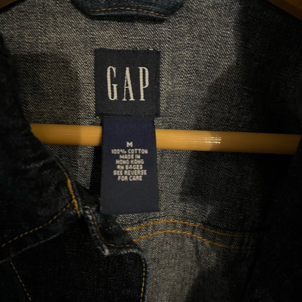 GAP Women’s Cropped Dark Blue Denim Jacket size M - Picture 3 of 13